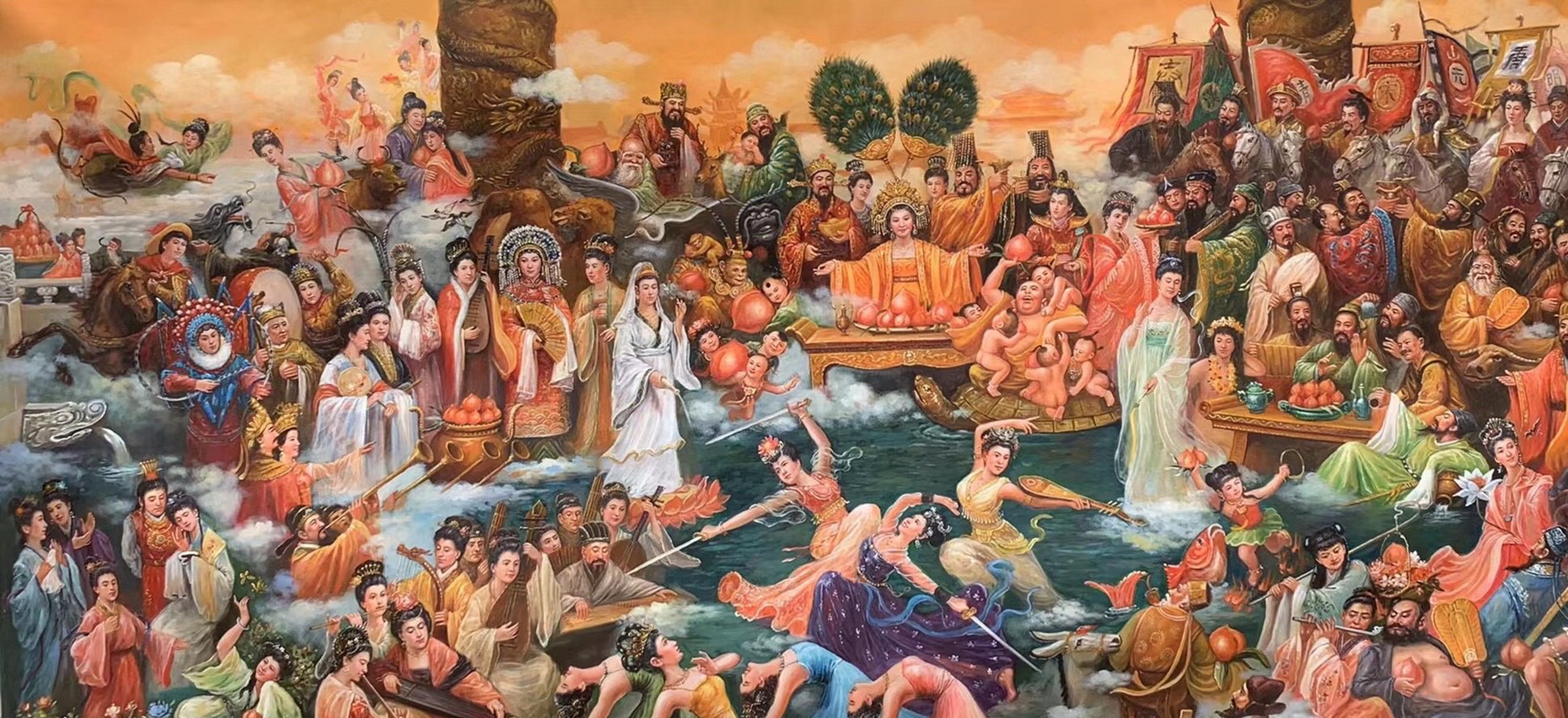 名家精品油画～《瑶池会仙图》