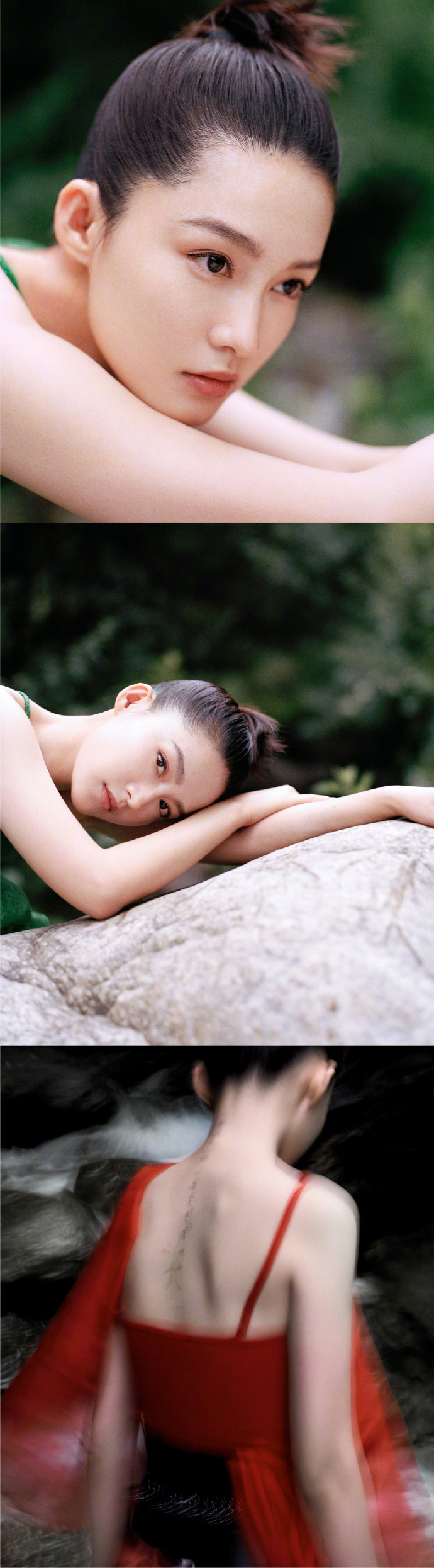 李沁绿洲分享生日写真,以黑白为主色调的大片中将传统与时尚结合