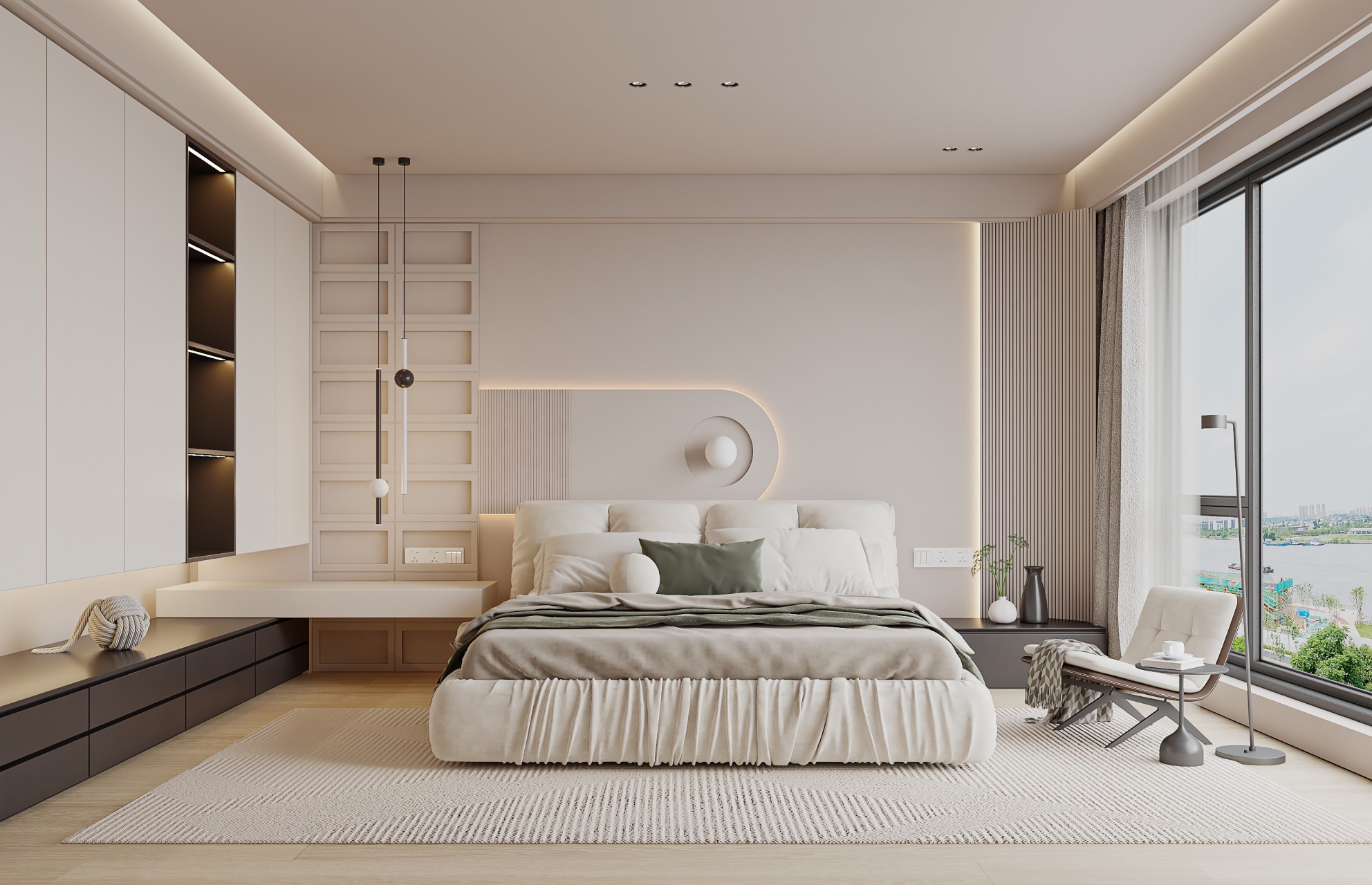 现代简约风卧室设计效果图案例分享.#动态创作月# #家居装修