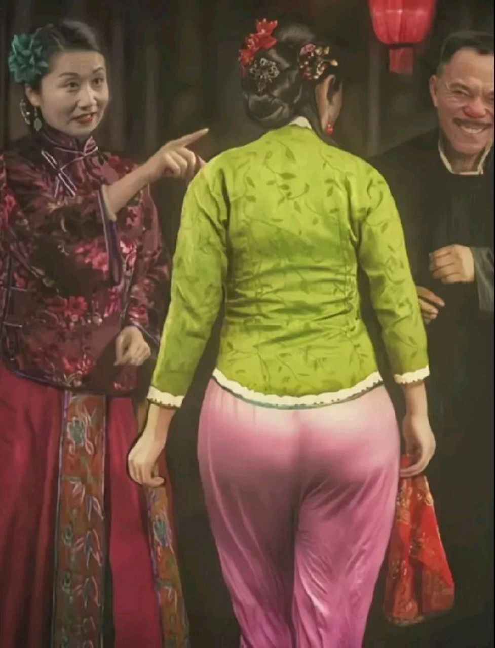 民国绘画作品:《青楼女子》