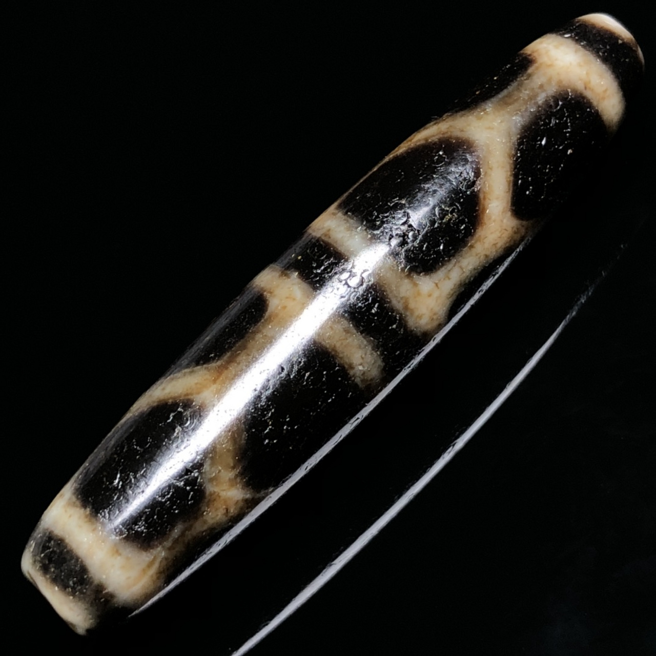 回流老料高油包浆【龟纹天珠】 尺寸约:58*12毫米 重量13.