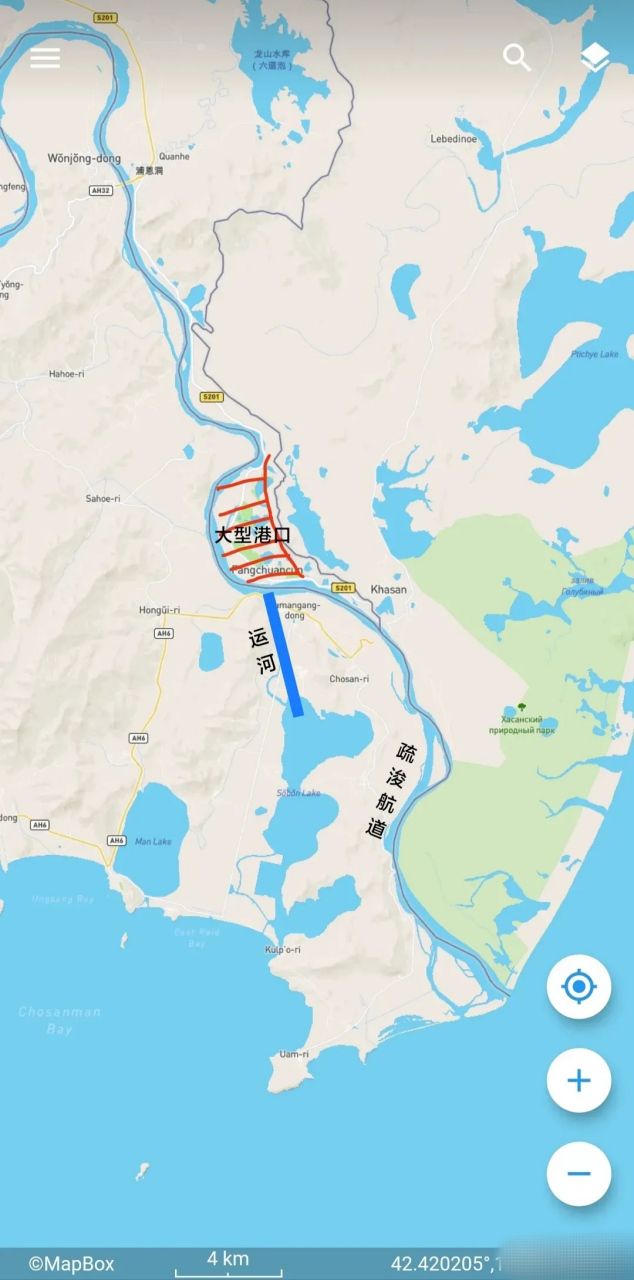 中国东北的图们江出海口,如果放在欧洲,那妥妥的大型港口,一点都不用