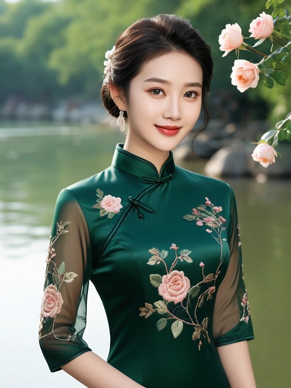 穿旗袍的美女|||如何做一个心中向阳的人 	 让快乐做保镖 	 让热情做