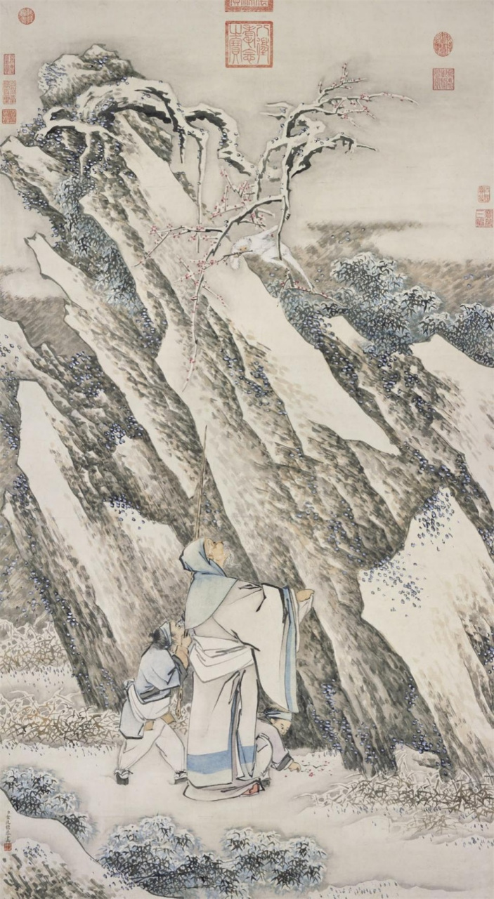 清 金廷标《春元瑞兆图》  纵155厘米 横84.