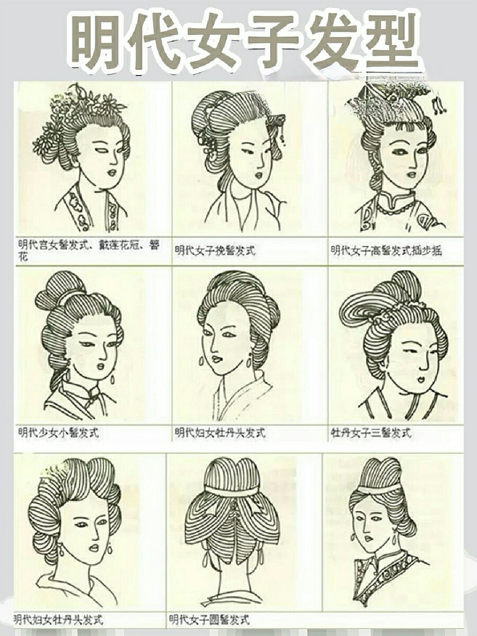 明代宫女发型图片