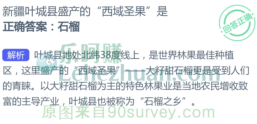 新疆叶城县盛产的西域圣果是石榴