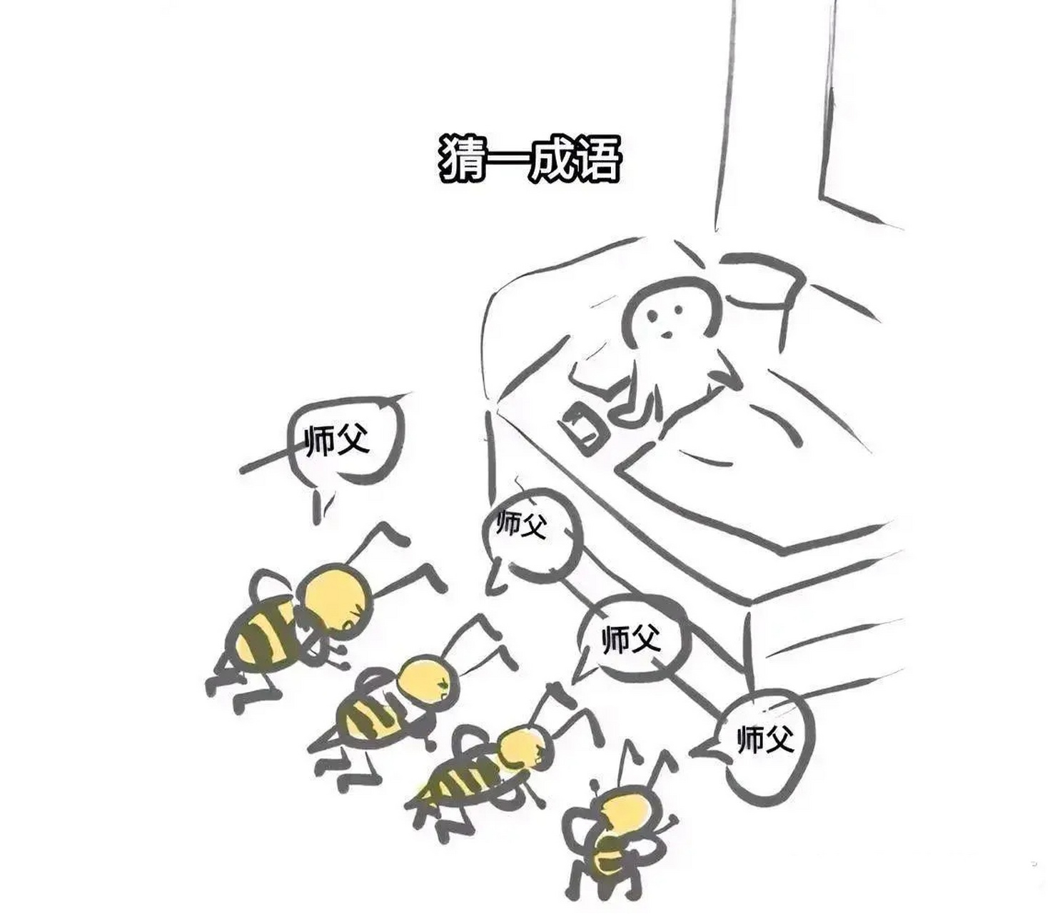 同事李姐,发我一张图,让我猜猜,这是啥成语,想了半天也没猜出来.