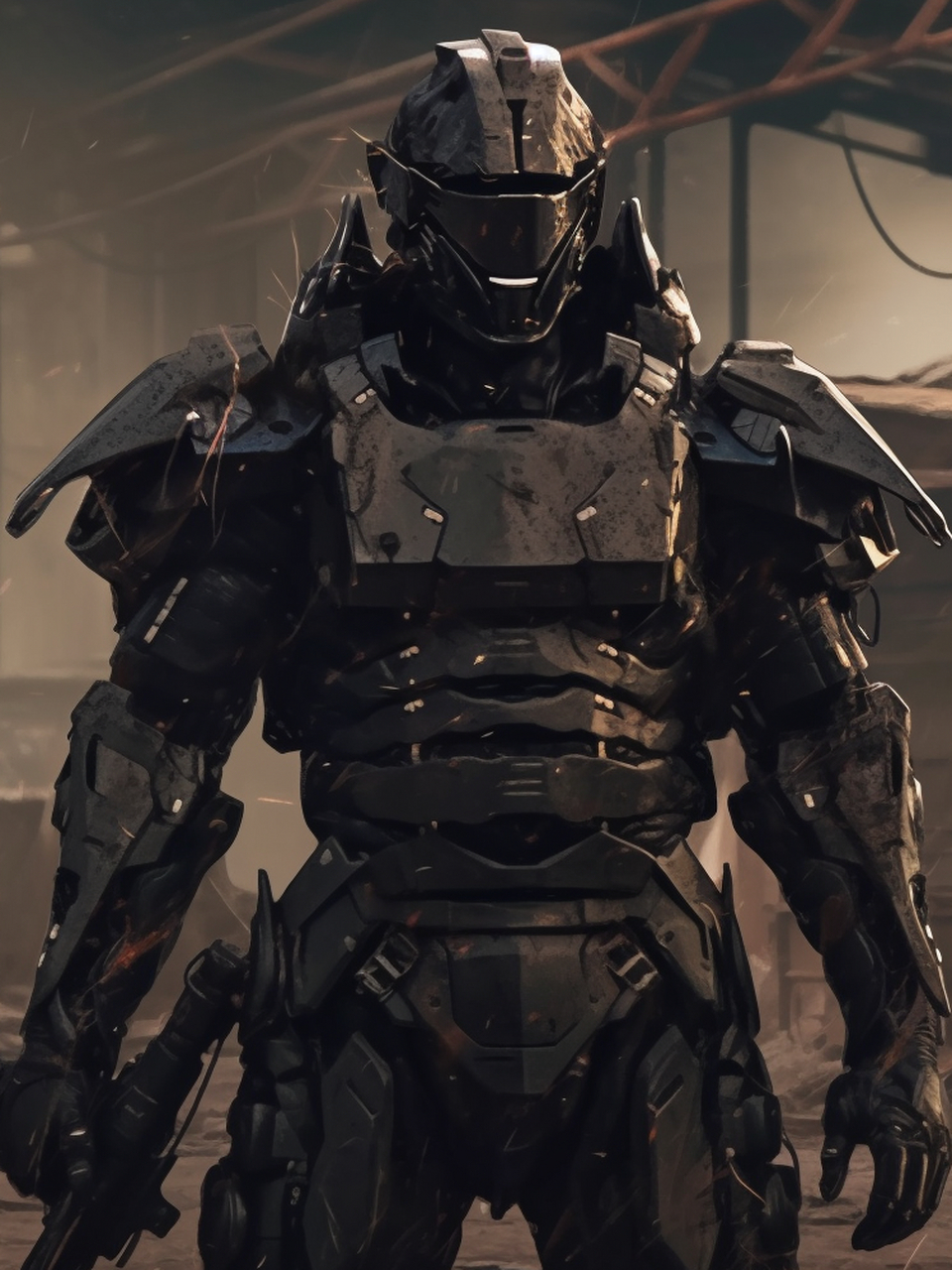 武士,想问一个问题:世界末日,你该如何生存呢#ai绘画# #机甲# #动漫