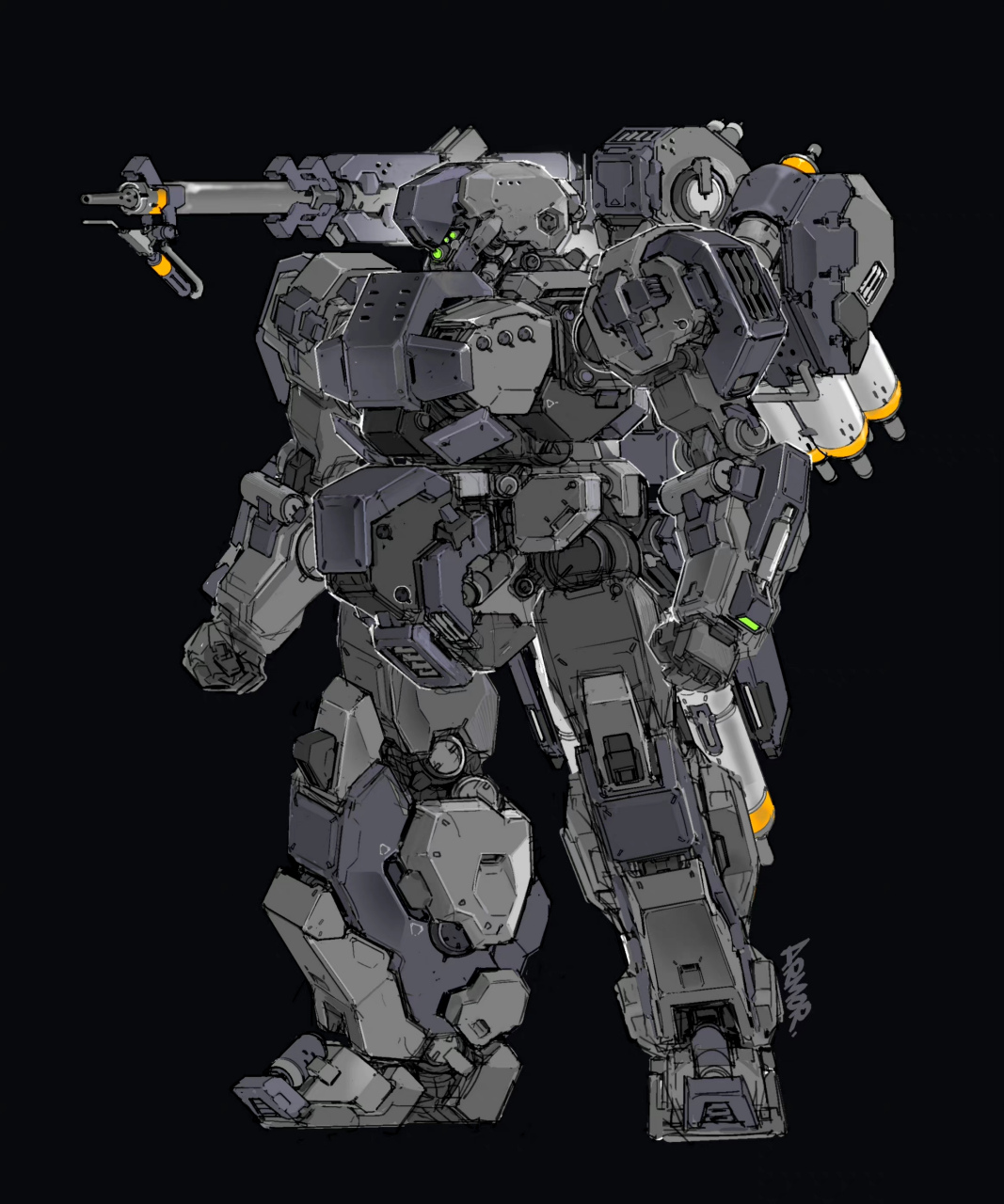 一组机甲骑士设定作品欣赏,将骑士盔甲与机甲技术结合起来,by 瞧叁難.