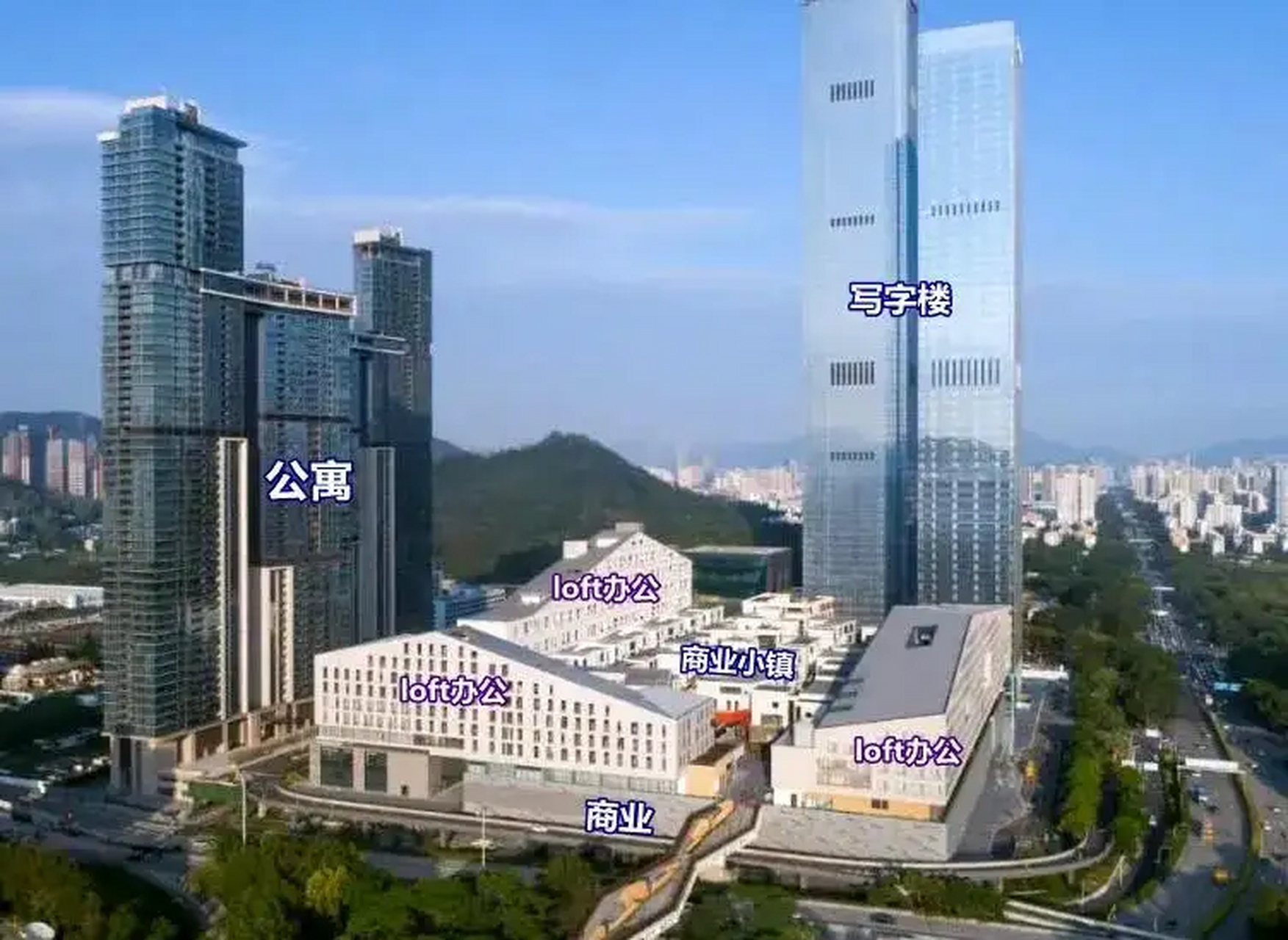 深业上城upperhills公寓 位于综合体北区,由两座高约224.