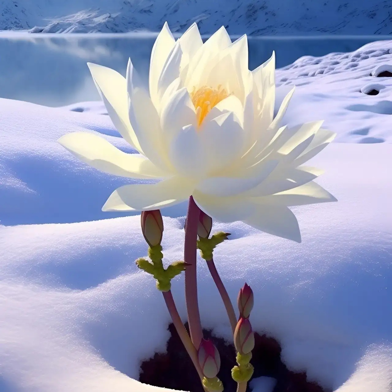 天山雪山雪莲图片