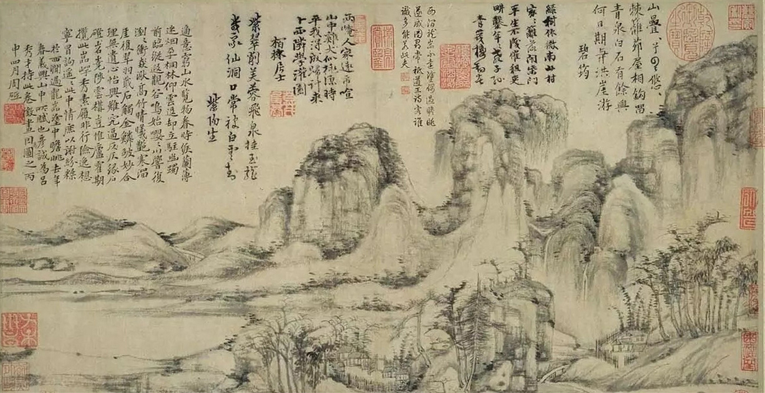 6厘米  美国波士顿艺术博物馆藏 《宜兴小景图》是周砥目前所见唯一的