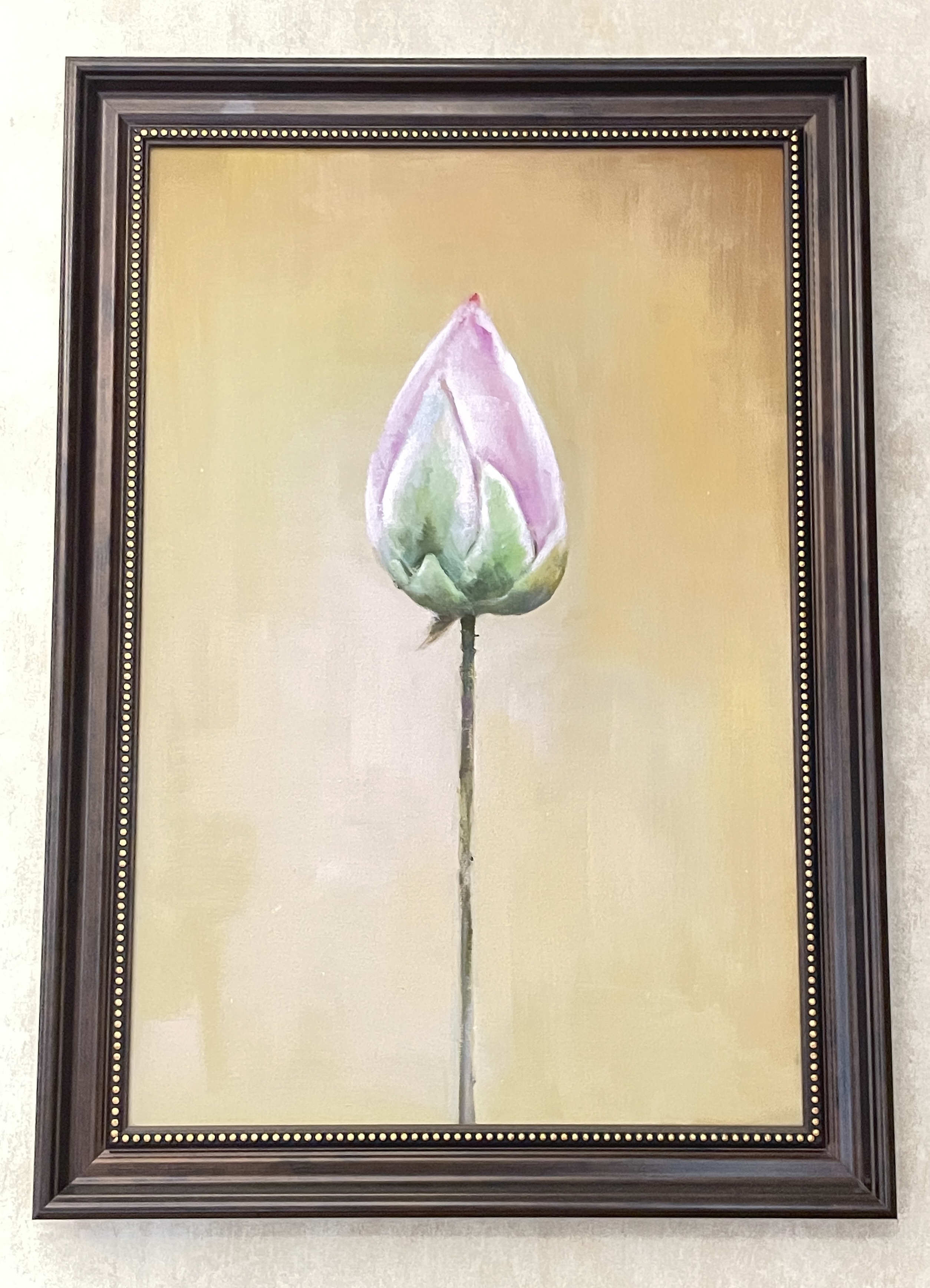 这是六年前入手的另外三幅油画,也是手绘的,很具有禅意的味道,看着是