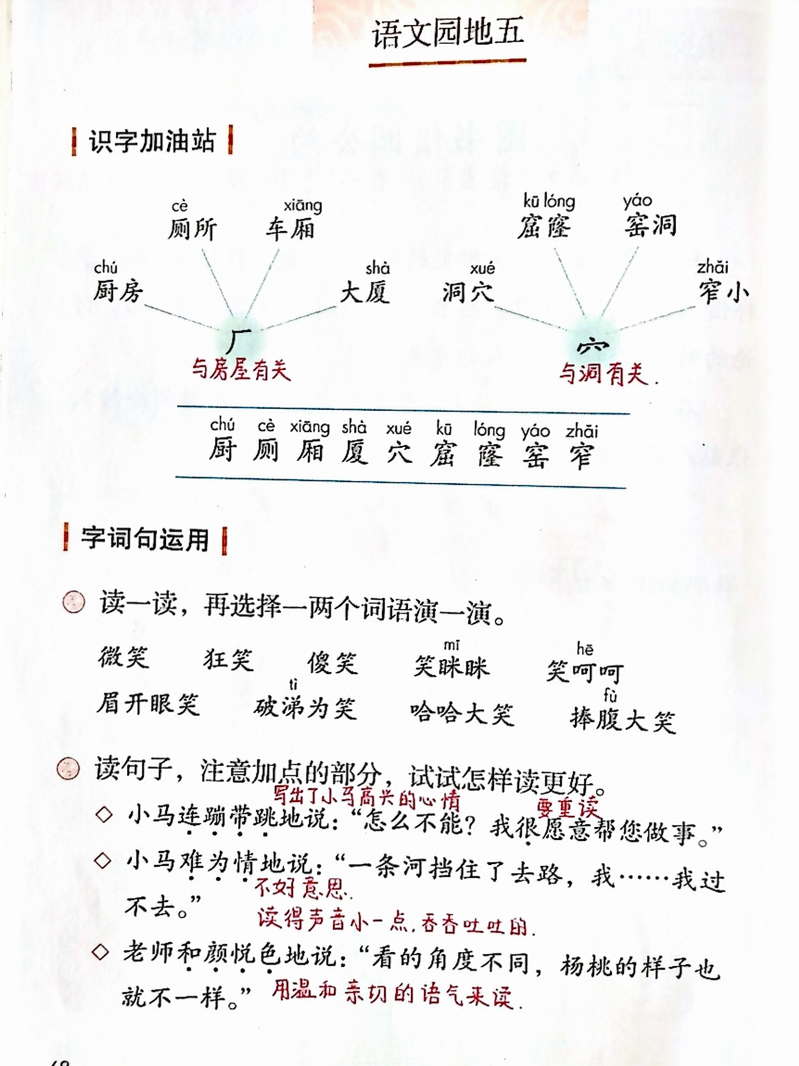 二年级下册《语文园地五》课堂笔记