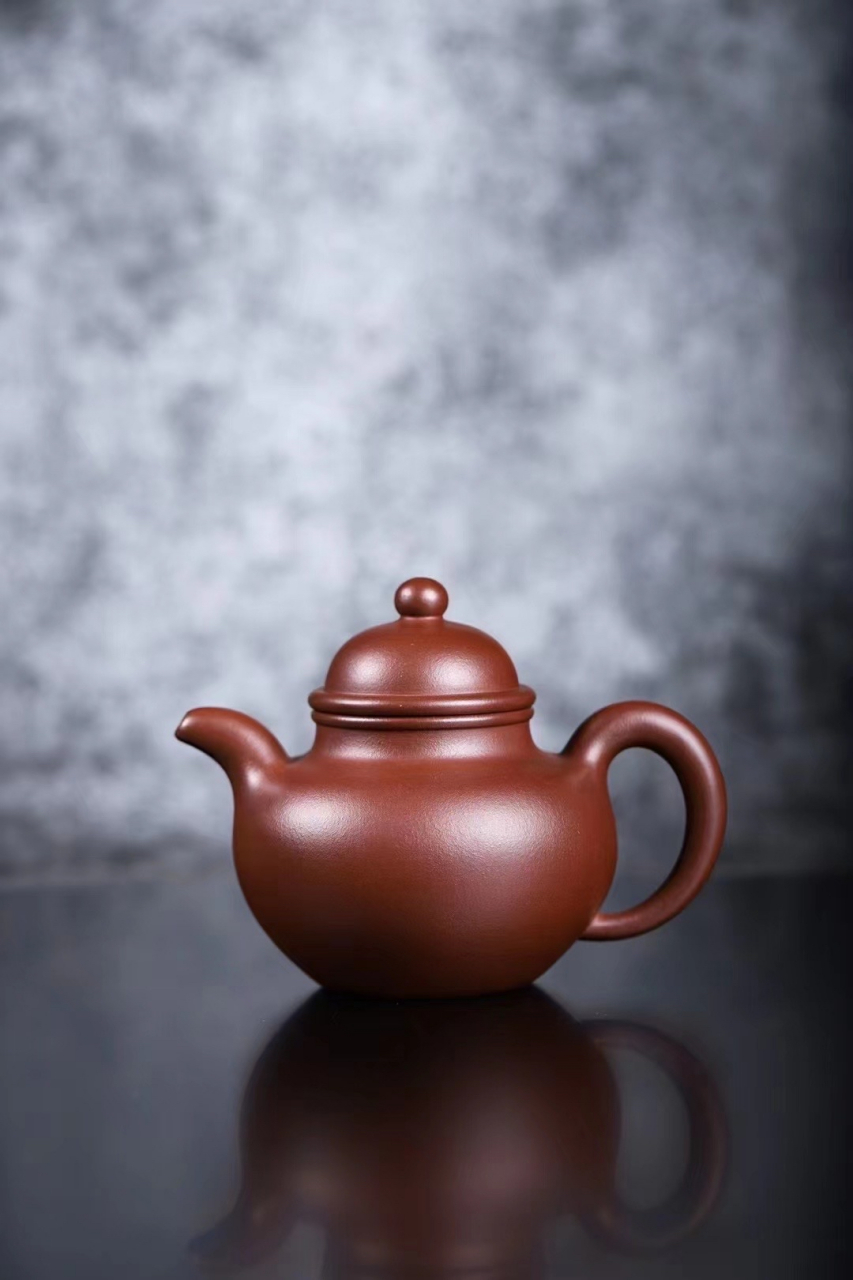 中青实力陶手陈进61掇球壶 四号井底槽青 350cc 全手工 虽为素器,却