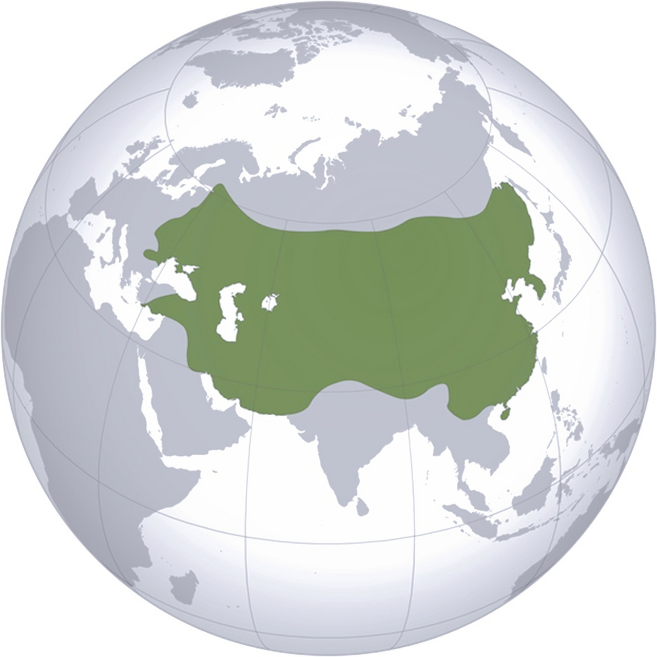 蒙古帝国疆域极盛时期,面积约为2400万平方公里.