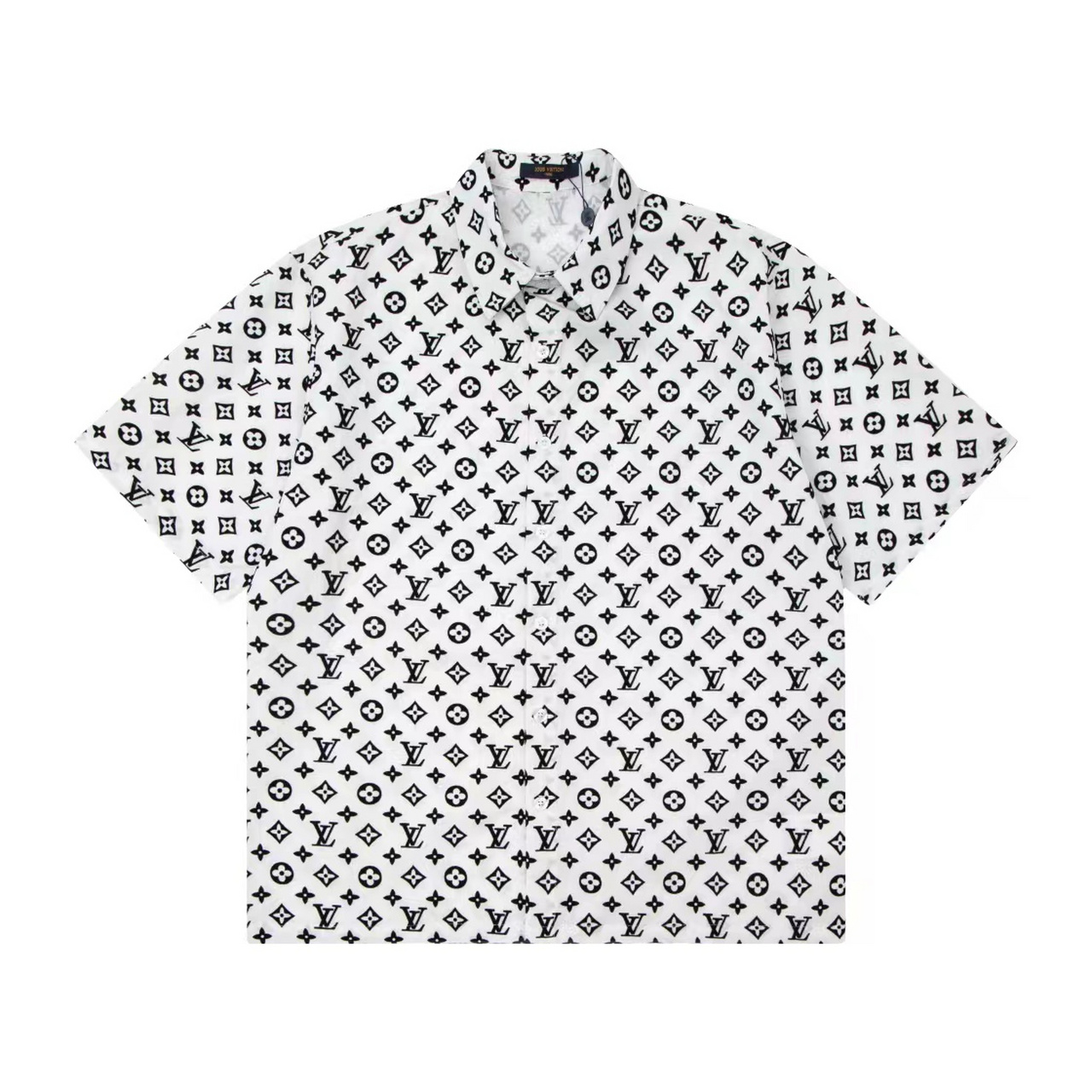 lv路易威登 春夏新款短袖衬衫 采用植绒印花