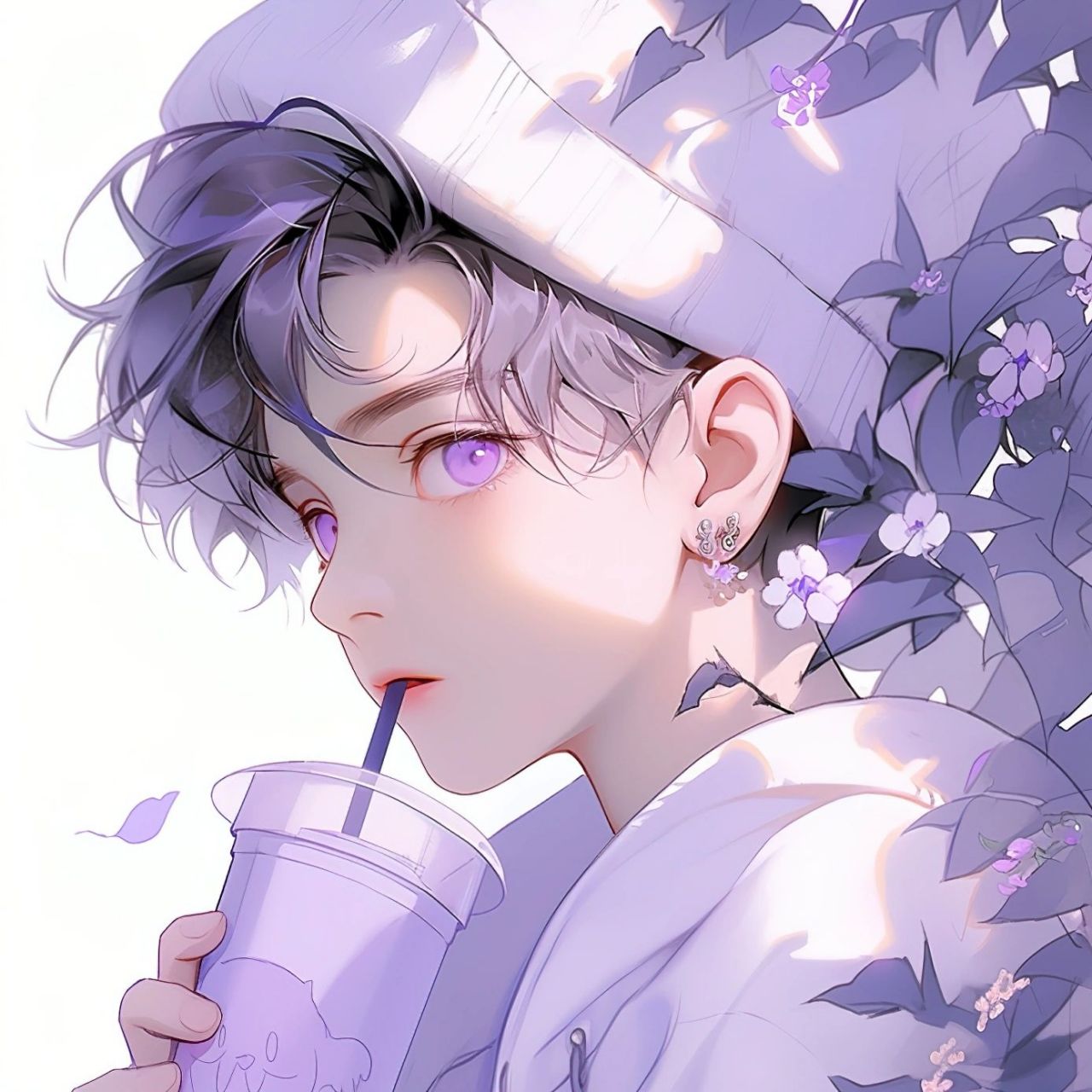 紫色系情侣头像男生版#头像# #素材