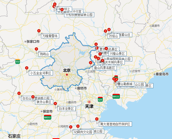 北京及周边城市地图图片