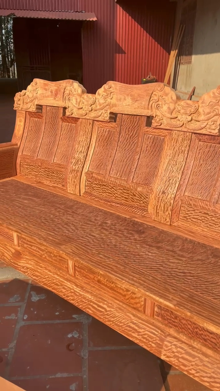 国标红木水波纹六件套缅甸花梨大果紫檀沙发