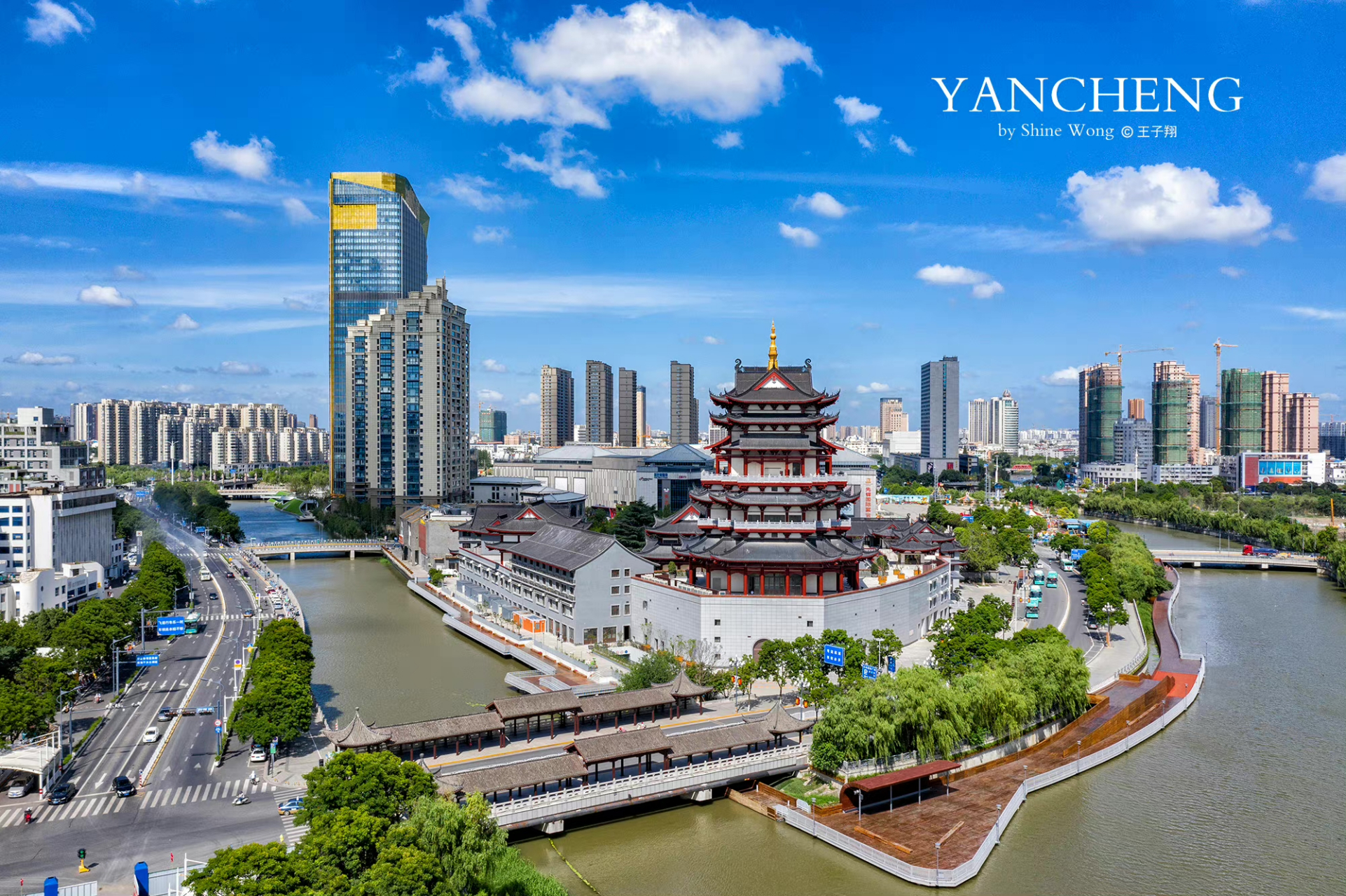 城市古建筑插画 盐城博物馆-文殊阁 @王子翔