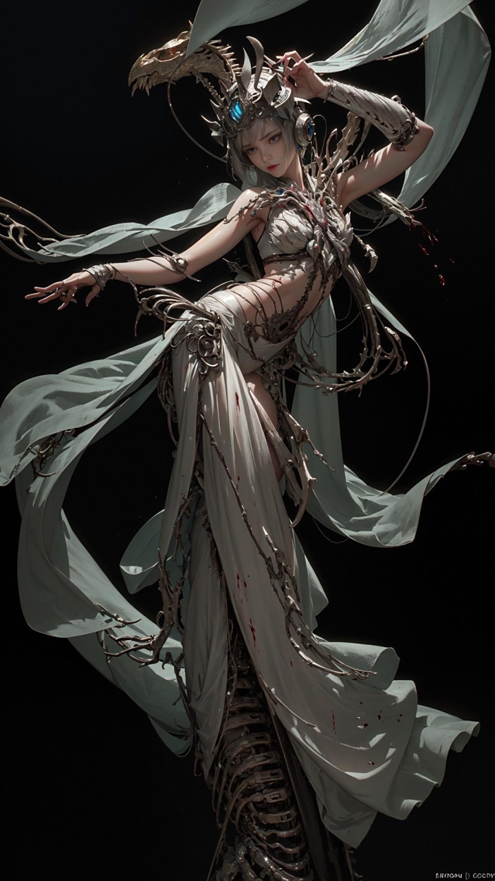 ai绘画 | 机械姬,赛博朋克风,线条