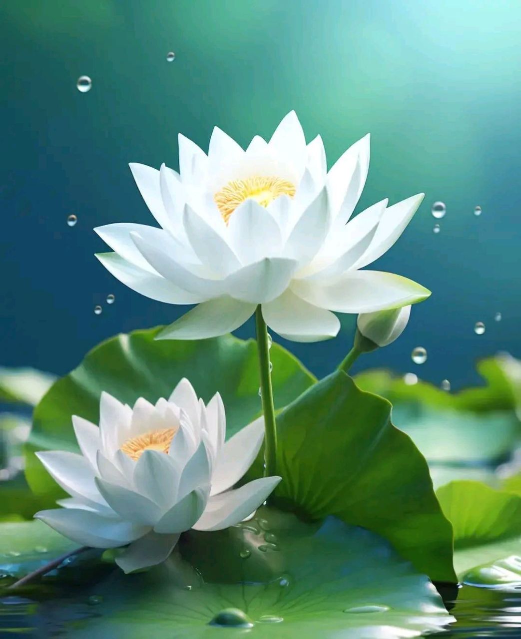 雪白的莲花-寓意好运连连