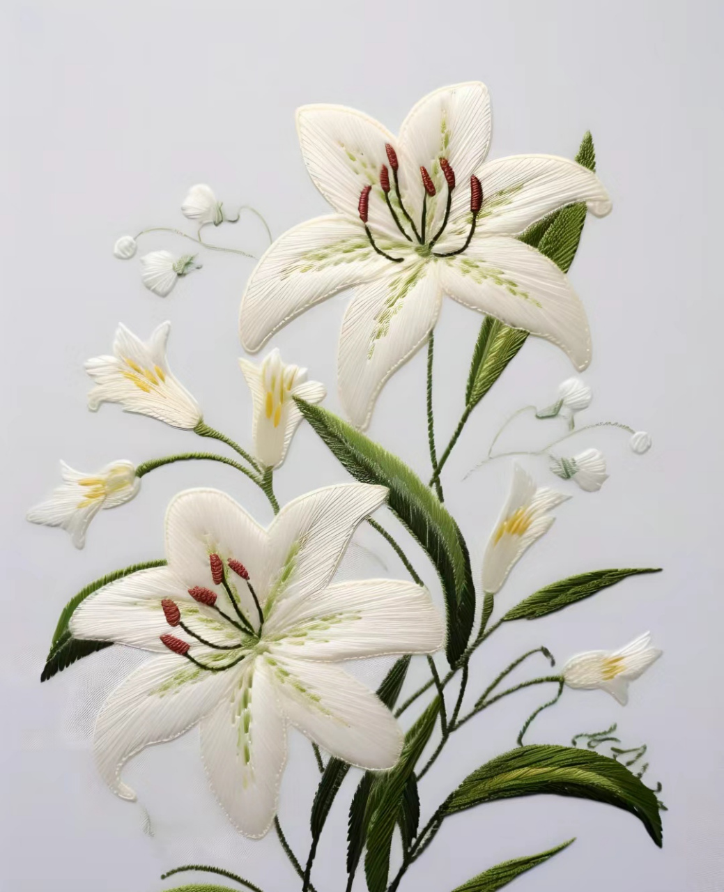 刺绣版的百合花#晒出家乡冬日美食