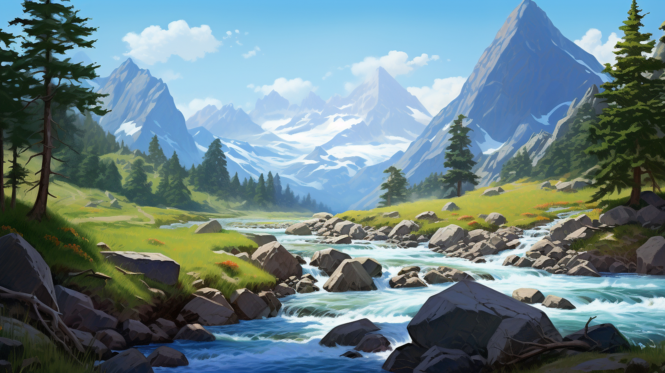 山青水秀#ai绘画# #场景# #风景