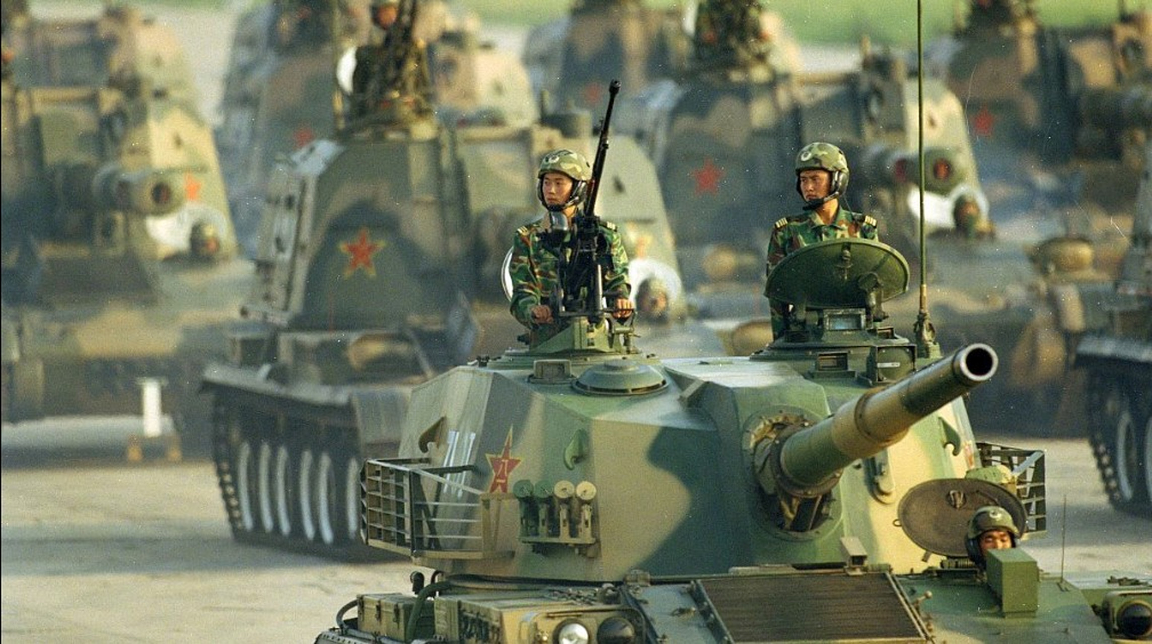 93大阅兵现场,气势如虹.