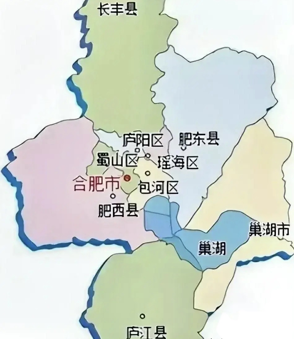 合肥市区县划分地图图片