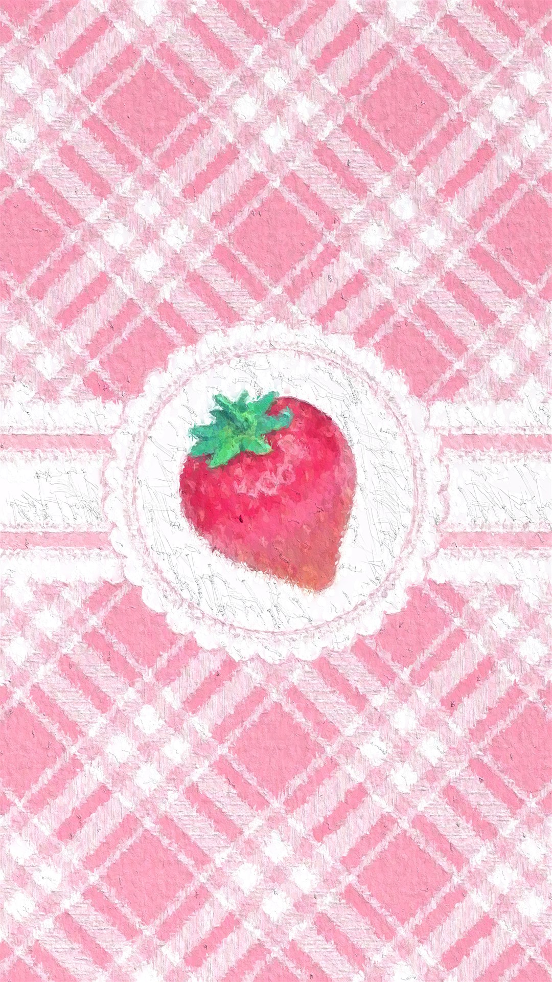 少女心草莓图案平铺壁纸,浪漫的粉红色,无法抵挡的甜美