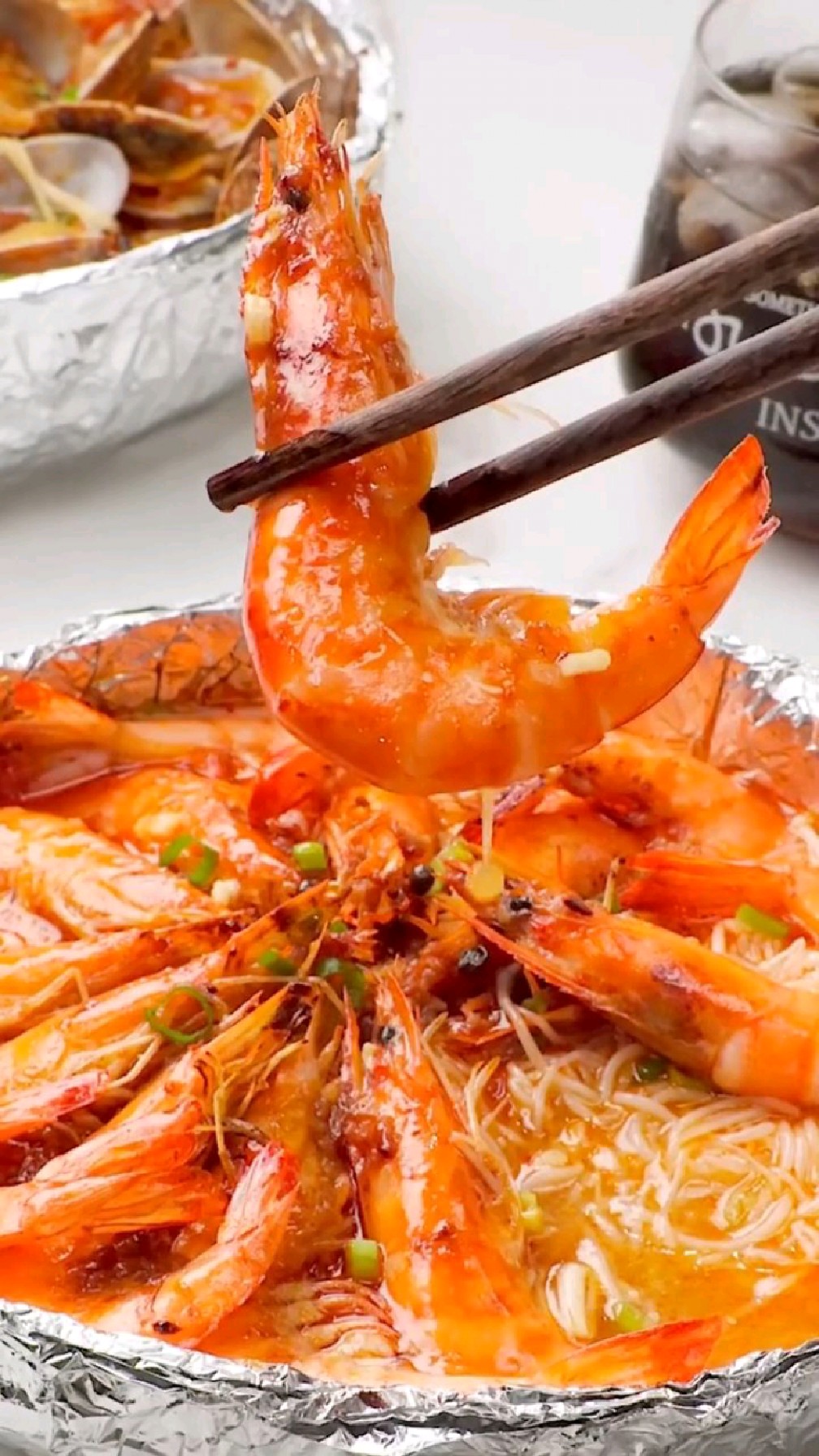 空气炸锅蒜蓉大虾粉丝～锡纸花甲粉～一包料搞定蒜蓉各种美食!-度小视