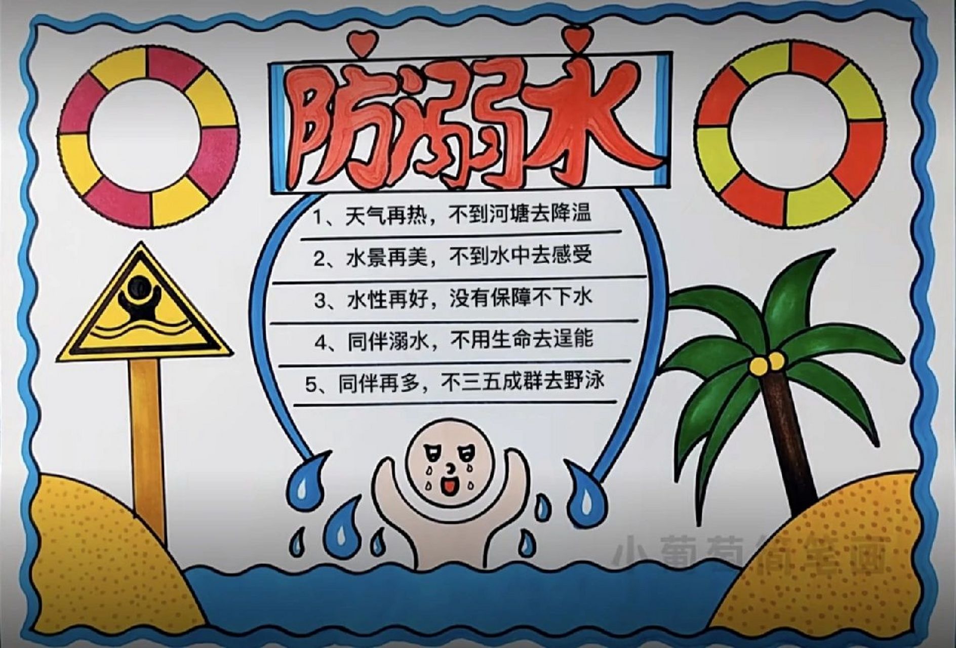 溺水手抄报/预防溺水 防溺水手抄报,暑期防溺水手抄报,预防溺水手抄报