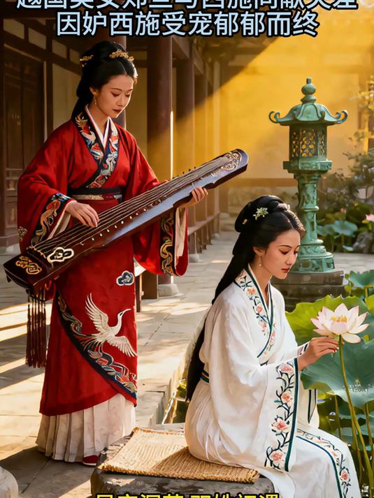 越国美女郑旦与西施同献夫差,因妒西施受宠郁郁而终