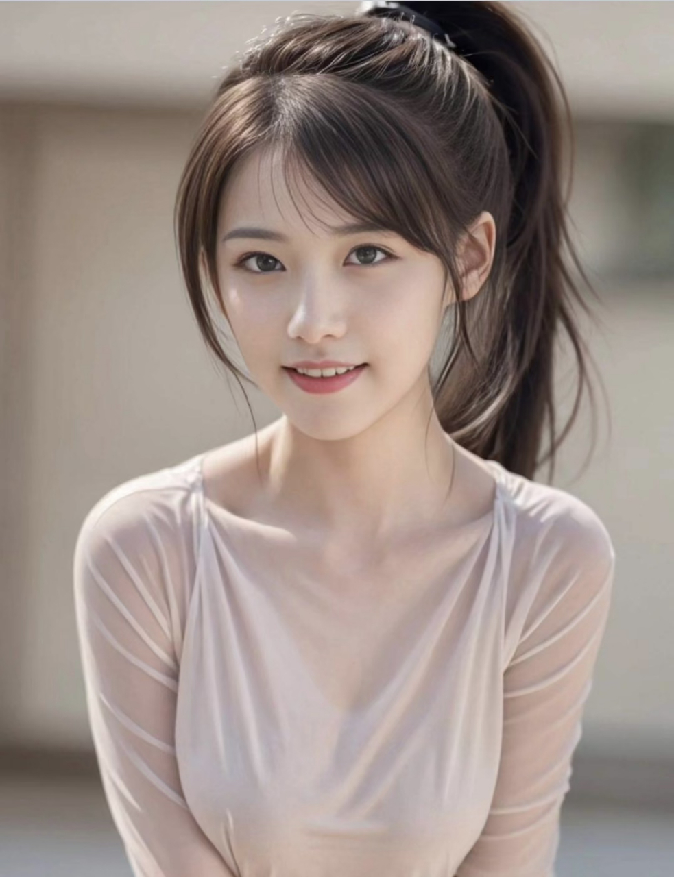 日常穿搭#  灰色的薄纱很难搭配,适用于颜值高的女生,皮肤白皙很辜