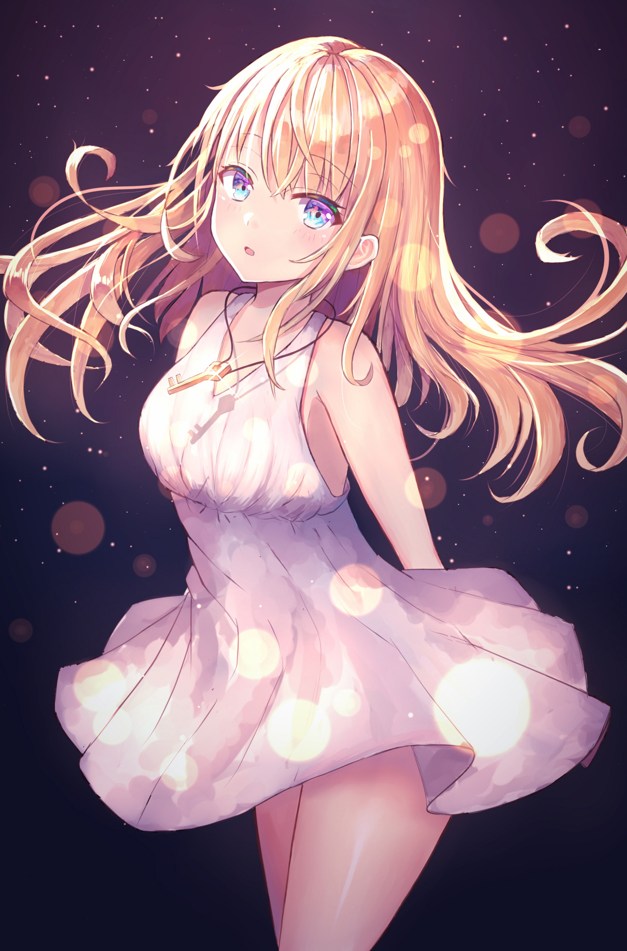 动漫美图:衬托夏日的你,白色连衣裙女孩插画特辑