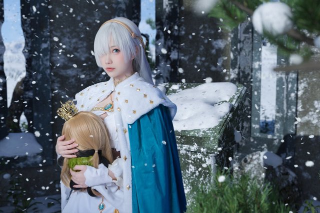 二次元fgo兽国的皇女cos!肤如凝脂,螓首蛾眉,圣洁!