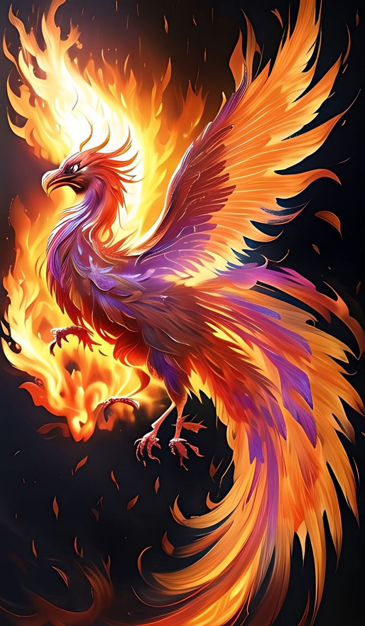 ai绘画神兽凤凰,美丽吉祥的神兽!刷到就是缘分,祝各位生活吉祥如意!