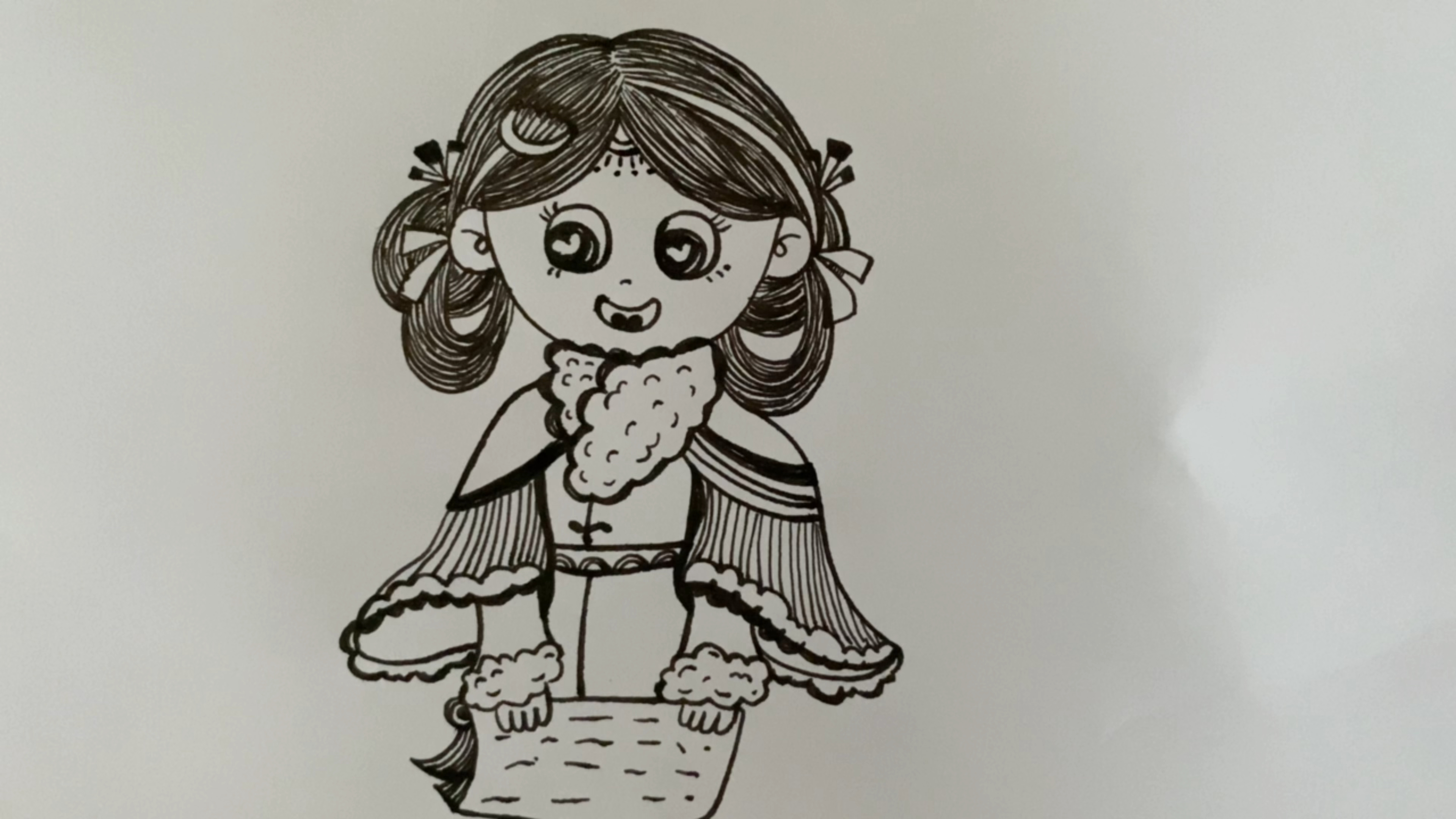 简笔画小女孩的简单绘画
