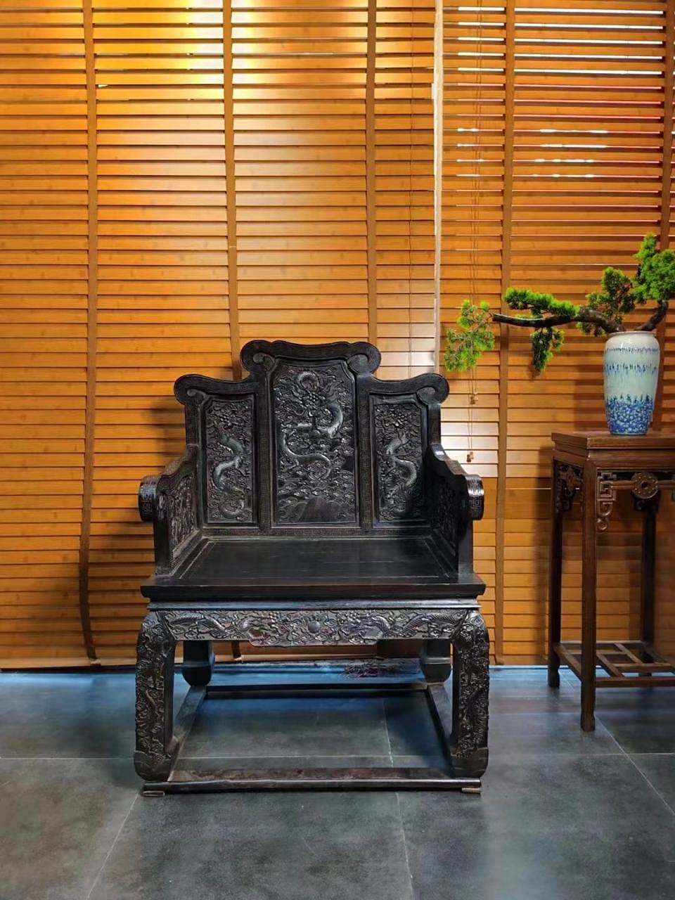 明清紫檀家具龙椅宝座,价值堪比小县城一套房!#红木家具