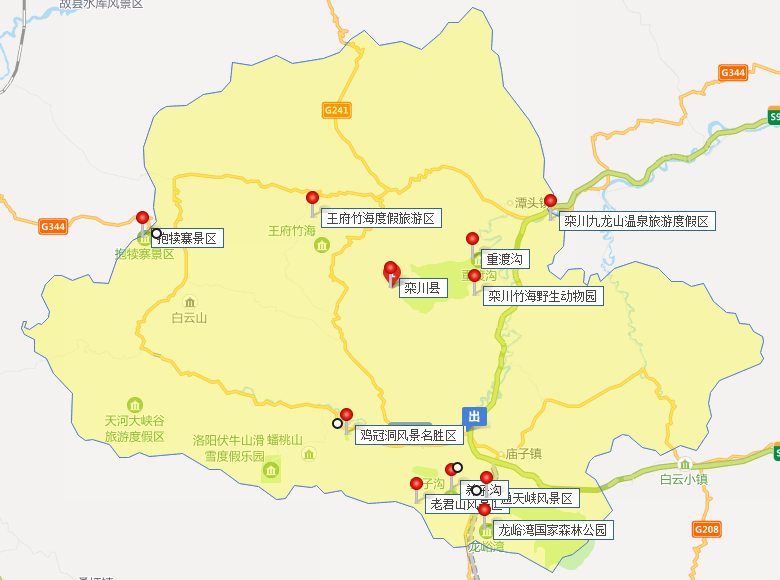 栾川县明细地图图片