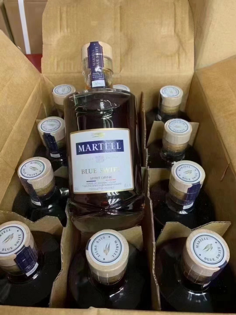 马爹利波本蓝带雨燕干邑白兰地 750ml,一箱12支.