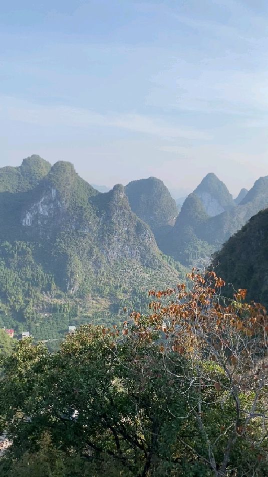 站在阳朔的老寨山上俯瞰阳朔县城-度小视