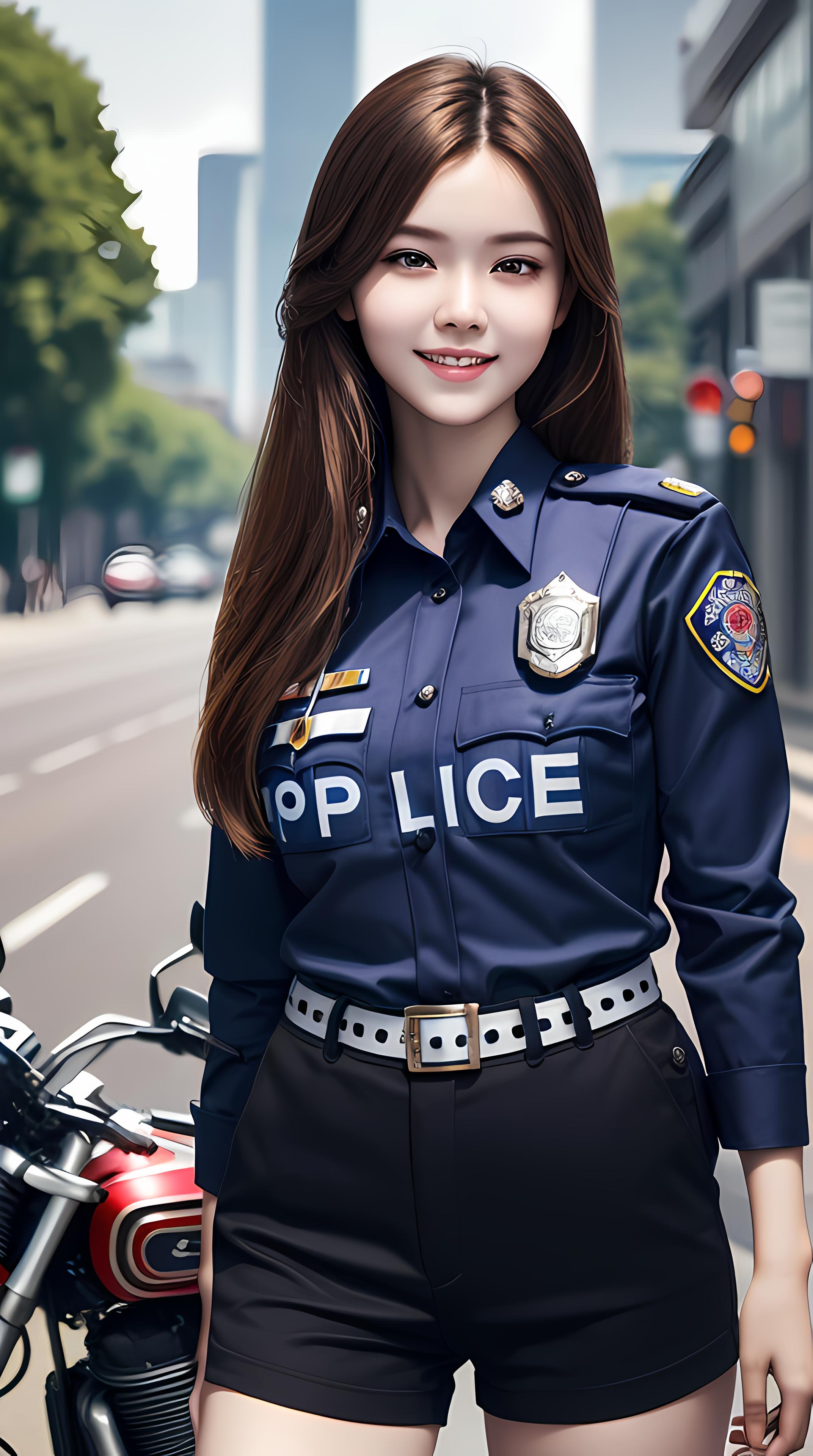 ai美女——夏日清凉,警察小姐姐