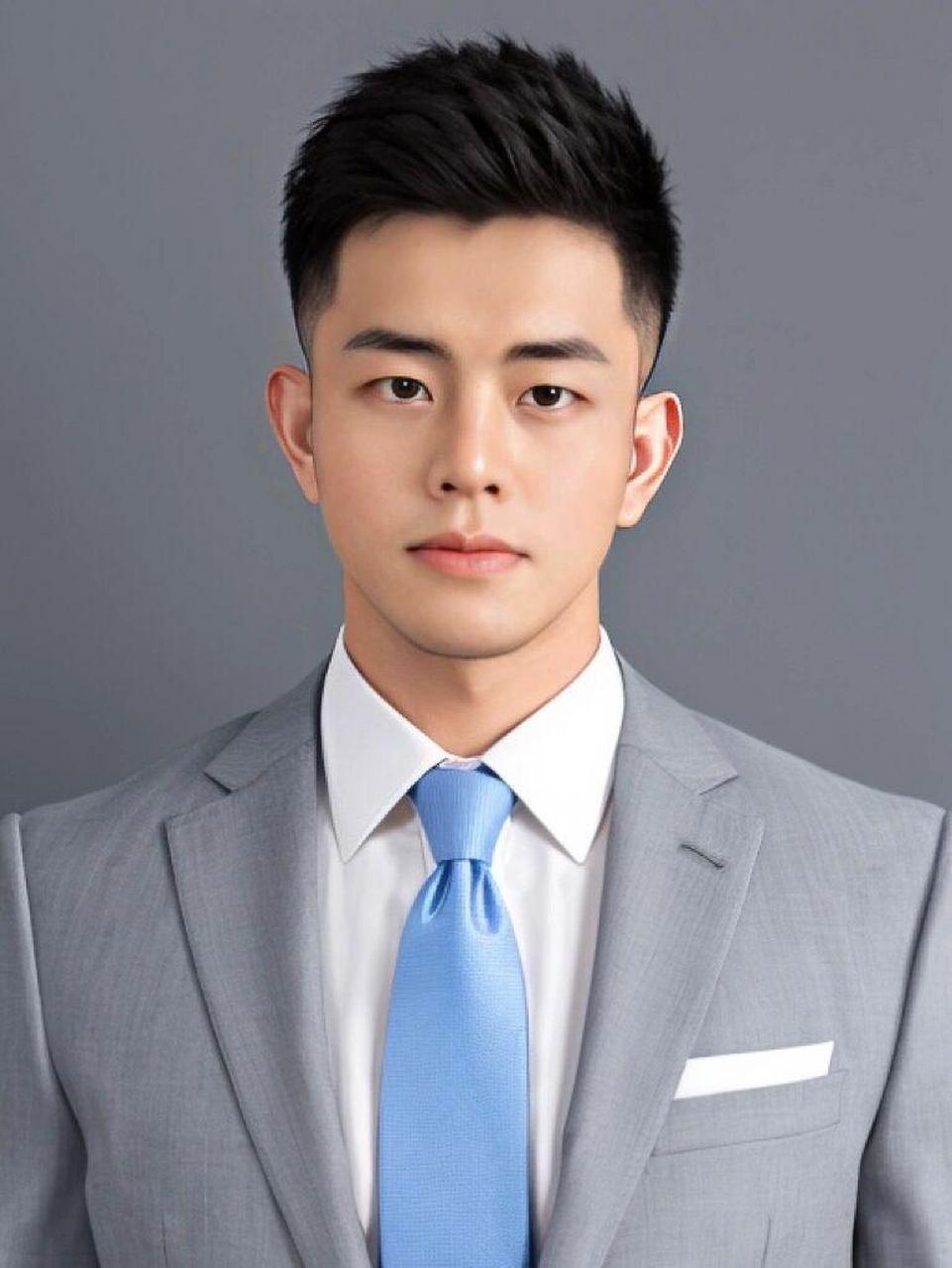 灰色西装小哥超像证件照#al创作训练营创作挑战赛