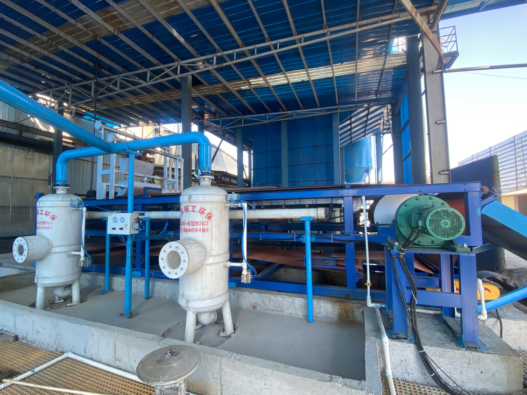 带式真空过滤机,真空皮带脱水机安装完成