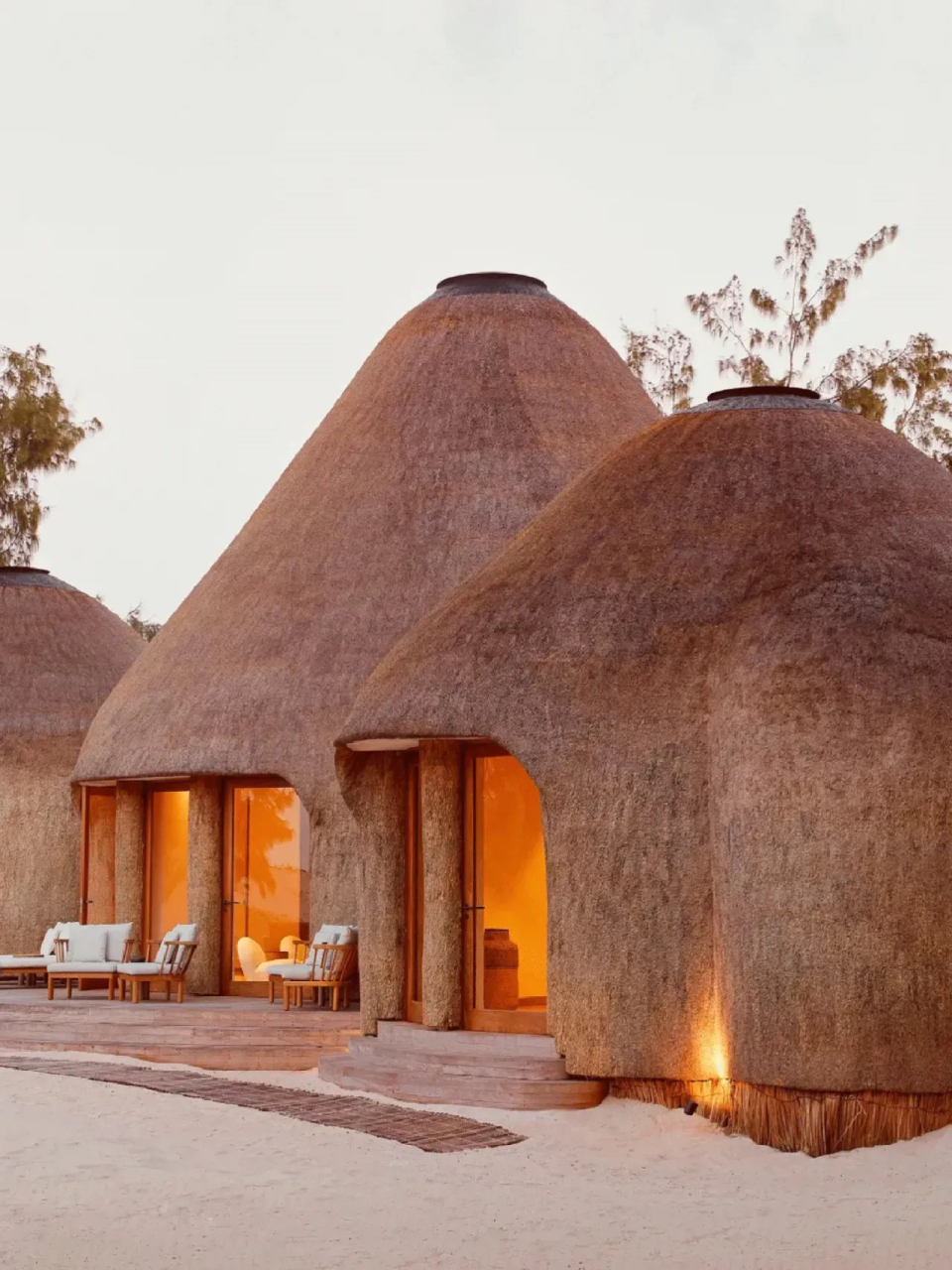 3d打印的茅草屋野奢酒店"  kisawa sanctuary酒店位于非洲东海岸