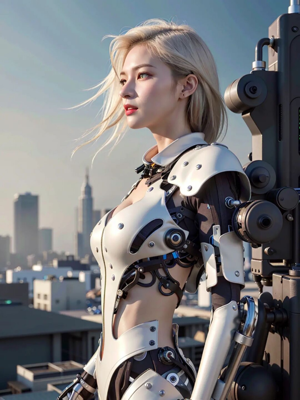 ai创作思路:废土科幻,机械义体的高冷女孩#ai绘画# #赛博朋克2077