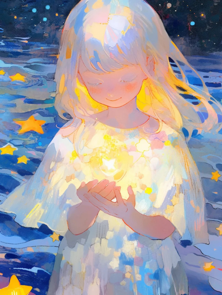"让我成为你的光"星星女孩头像